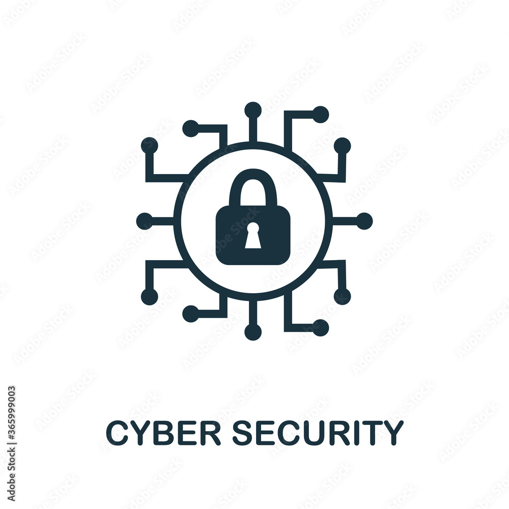 Poster cyber security icon. simple element from internet security collection. creative cyber security icon 