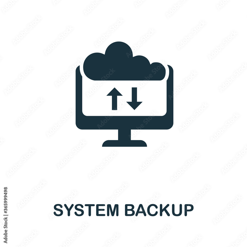 Aufkleber System Backup icon. Simple element from internet security collection. Creative System Backup icon for web design, templates, infographics and more