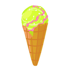 vector illustrations with ice cream. Cartoon style. Can be used for icons or stickers. summer dessert.