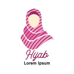 hijab logo with text space for your slogan tag line, vector illustration