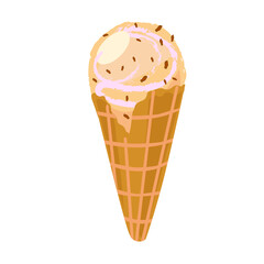 vector illustrations with ice cream. Cartoon style. Can be used for icons or stickers. summer dessert.