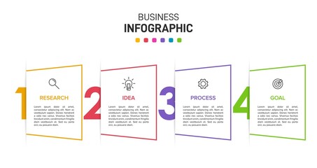 Infographic design with icons and 4 options or steps. Thin line vector. Infographics business concept. Can be used for info graphics, flow charts, presentations, web sites, banners, printed materials.