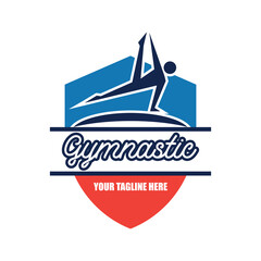 gymnastic sport logo with text space for your slogan tag line, vector illustration