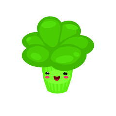  vector illustration with funny broccoli
 various character emotions. cartoon flat style. stickers