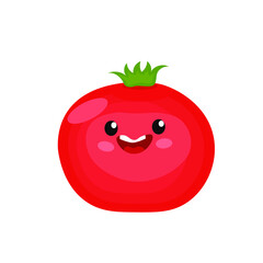 vector illustration with a tomato. vegetables icon. cartoon flat style. stickers