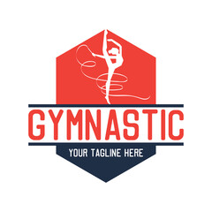gymnastic sport logo with text space for your slogan tag line, vector illustration