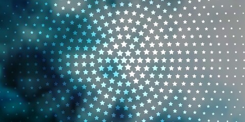 Light BLUE vector template with neon stars. Blur decorative design in simple style with stars. Best design for your ad, poster, banner.