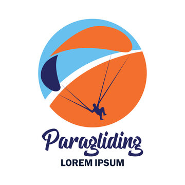 paragliding icon with text space for your slogan tag line, vector illustration