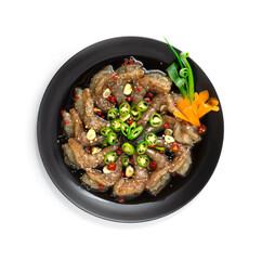 Shrimps (Saewoo-Jang) in Soy Sauce marinated sprinkle chili, garlic Good tasty dish Korean food