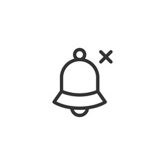 Bell with cross icon. Notification symbol modern, simple, vector, icon for website design, mobile app, ui. Vector Illustration