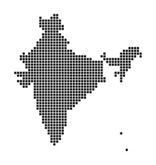 Fototapeta na wymiar India map. Map of India in dotted style. Borders of the country filled with rectangles for your design. Vector illustration.