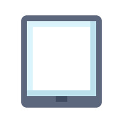 Tablet Device flat icon. Tablet with Touch Screen vector flat color sign.