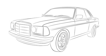 The Sketch of retro car. 