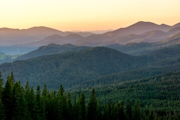 Fototapeta na wymiar Sunrise over Carpathian mountains