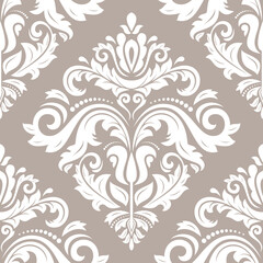 Classic seamless vector pattern. Damask orient white ornament. Classic vintage background. Orient ornament for fabric, wallpaper and packaging