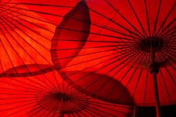 red umbrella background