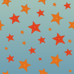 Fototapeta na wymiar seamless pattern with sea stars