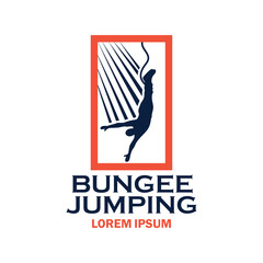bungee jumping logo with text space for your slogan tag line, vector illustration
