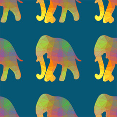 Seamless vector brush pattern with elefants.