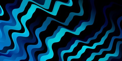 Dark BLUE vector background with bows. Colorful abstract illustration with gradient curves. Pattern for websites, landing pages.