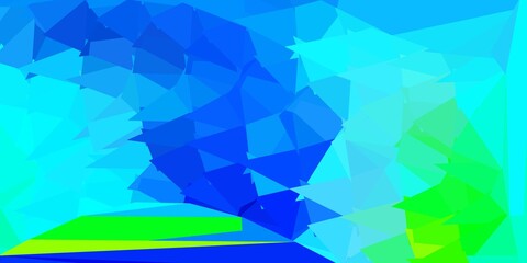 Dark blue, green vector abstract triangle pattern.