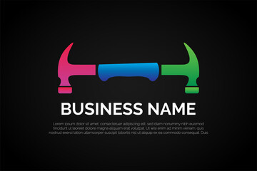 Double Headed Hammer Logo Template