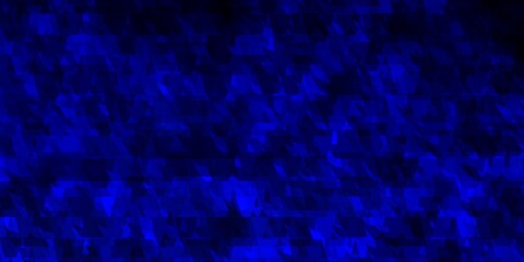 Dark BLUE vector background with lines, triangles.