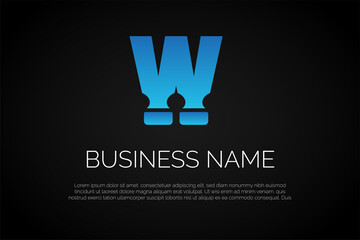 Letter W Hammer Logo Template