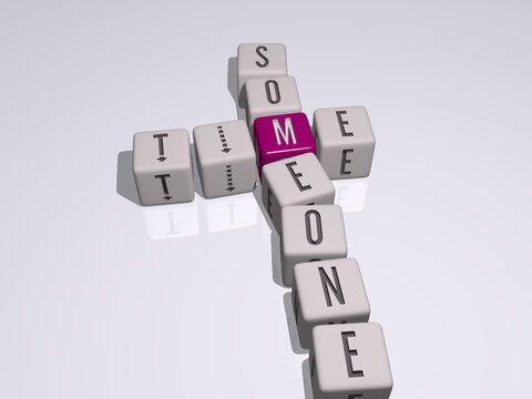 time someone combined by dice letters and color crossing for the related meanings of the concept. business and illustration