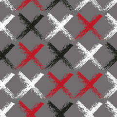 Seamless vector scandi chalk pattern.