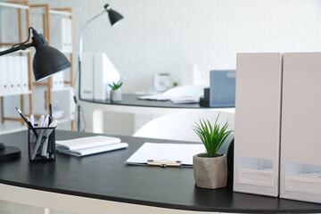 Comfortable workplace in modern office