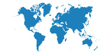 Fototapeta na wymiar Blue World Map Vector illustration