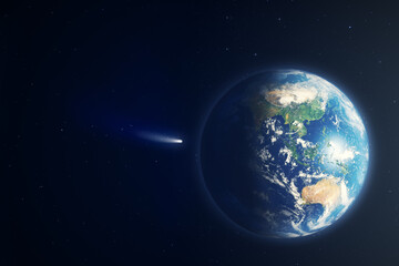 Earth view with comet Neowise