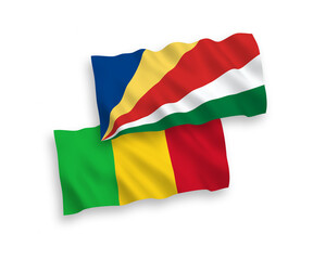 Flags of Mali and Seychelles on a white background