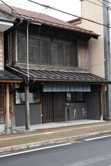 Townscape of  Shirakawa Station on  Oshu Road, in Shirakawa City, Fukushima Prefecture, Japan