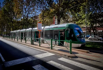 Foto op Plexiglas tram in the city © amebar