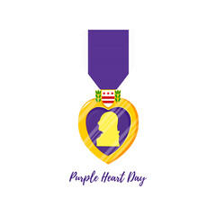 Purple Heart Day. Isolated vector badge