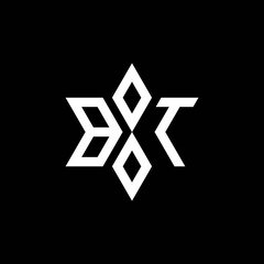 BT monogram logo with star shape and luxury style