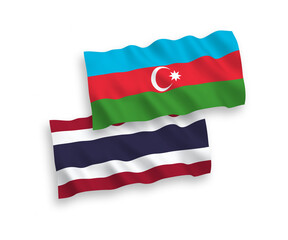 Flags of Azerbaijan and Thailand on a white background