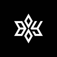 BY monogram logo with star shape and luxury style