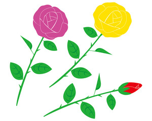 黄色い薔薇のベクターイラスト