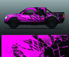 truck and vehicle Graphic vector. Racing background for vinyl wrap and decal