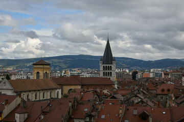 Naklejka premium Panorama d'Annecy