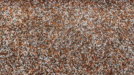 Texture of brown carpeting floors made of recycled plastic