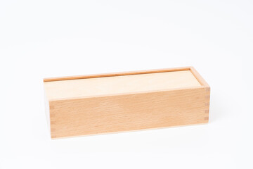 Wood box on white background