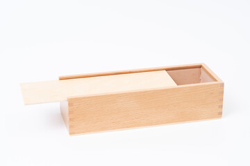 Wood box on white background