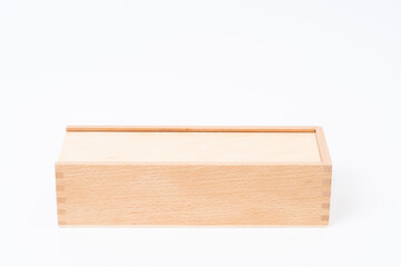 Wood box on white background