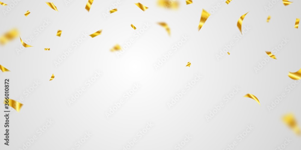 Wall mural confetti gold celebration background template with ribbons. luxury greeting rich card.