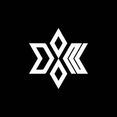 DN monogram logo with star shape and luxury style