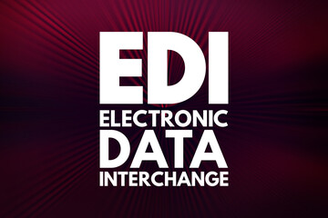 Fototapeta premium EDI - Electronic Data Interchange acronym, technology concept background